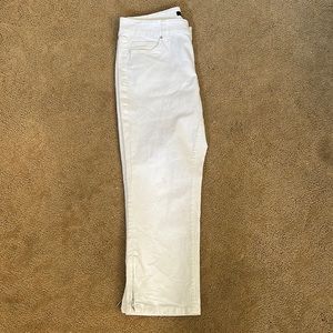 WHBM blanc white slim crop jeans size 8